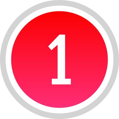 Bir numaralı simge. sayılar düz vektör illüstrasyonu