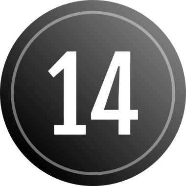 number 14 icon. flat vector illustration