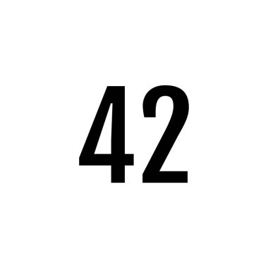 minimal biçim, 42 numara illüstrasyon, web simgesi 