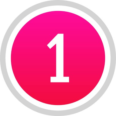 Bir numaralı simge. sayılar düz vektör illüstrasyonu