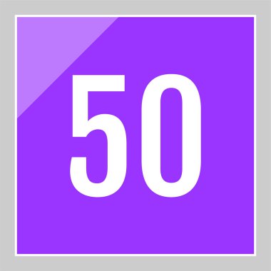 number 50 icon. flat vector illustration