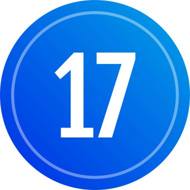 17 numaralı simge vektör illüstrasyonu