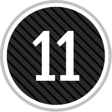 Number 11 icon. flat vector illustration