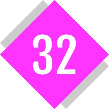 number 32 icon. flat vector illustration