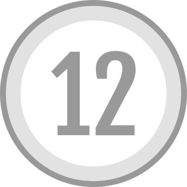Number 12 icon. flat vector illustration