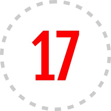 17 numaralı simge vektör illüstrasyonu