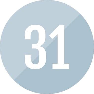 31 numaralı simge. sayılar düz vektör illüstrasyonu