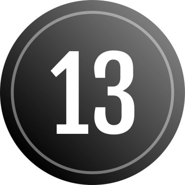 13 numaralı simge, vektör illüstrasyonu