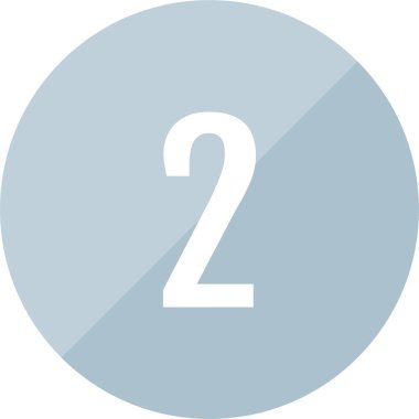 2 numaralı simge. sayılar düz vektör illüstrasyonu