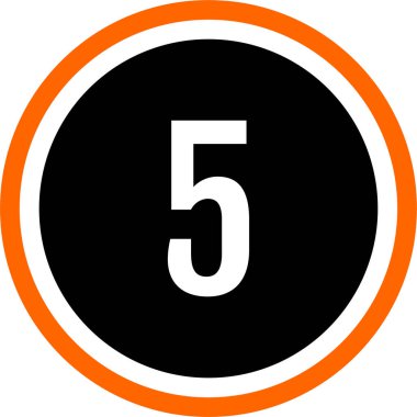 5 numaralı simge. sayılar düz vektör illüstrasyonu