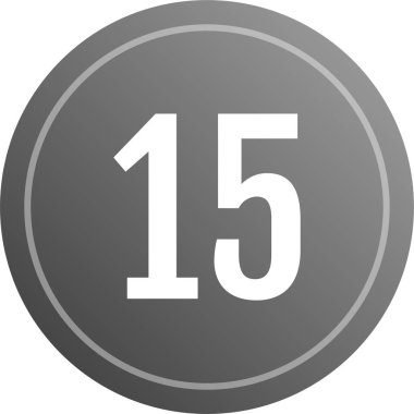 15 numaralı simge. sayılar düz vektör illüstrasyonu