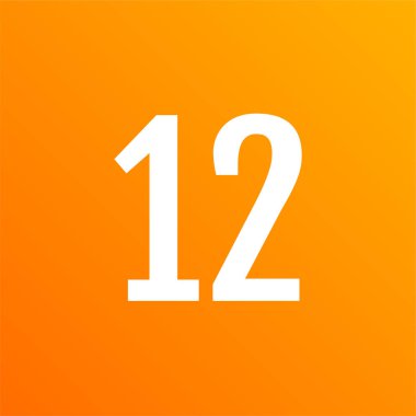 Number 12 icon. flat vector illustration