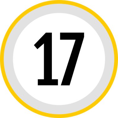 17 numaralı simge vektör illüstrasyonu