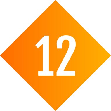 Number 12 icon. flat vector illustration