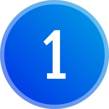 Bir numaralı simge. sayılar düz vektör illüstrasyonu