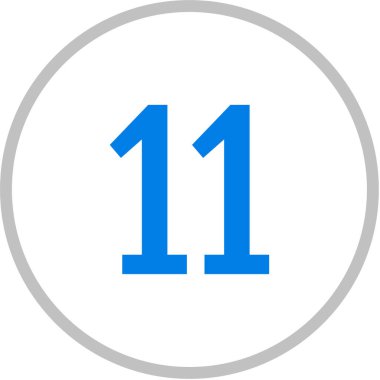 Number 11 icon. flat vector illustration