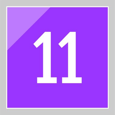 Number 11 icon. flat vector illustration