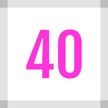 40 numaralı simge vektör illüstrasyonu