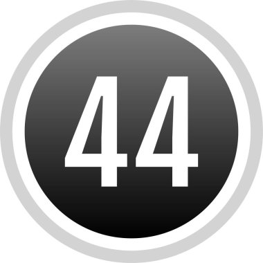 44 numaralı ikon. sayılar düz vektör illüstrasyonu