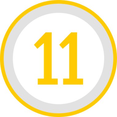 Number 11 icon. flat vector illustration