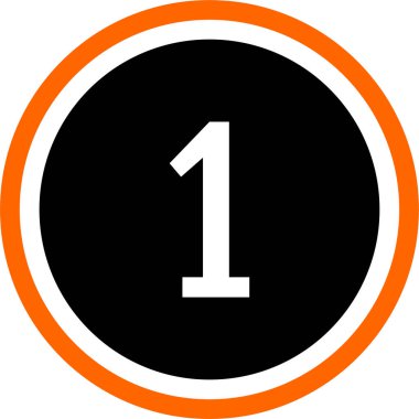 Bir numaralı simge. sayılar düz vektör illüstrasyonu