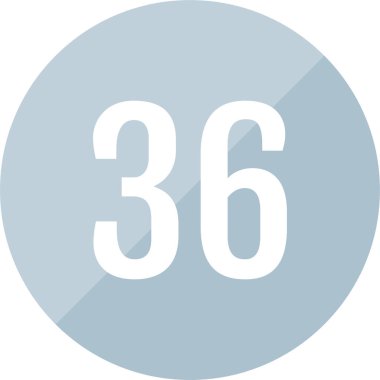 36 numaralı simge. sayılar düz vektör illüstrasyonu