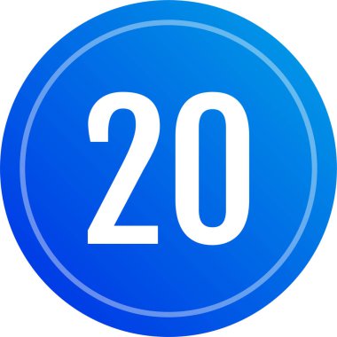 20 numaralı işaret simgesi, vektör illüstrasyonu