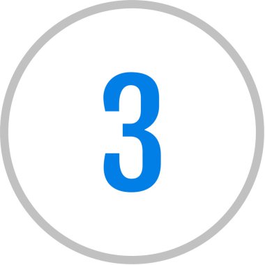 number 3 icon. flat vector illustration            