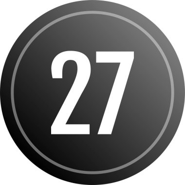 Number 27 icon. flat vector illustration