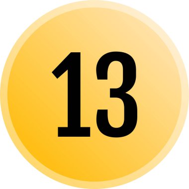 13 numaralı simge. sayılar düz vektör illüstrasyonu