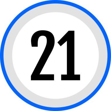 21 numaralı simge vektör illüstrasyonu