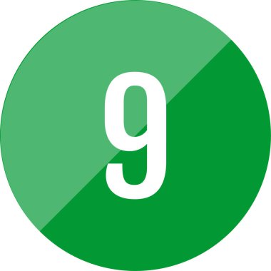 number 9 icon. flat vector illustration            