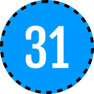 number 31, simple vector illustration 