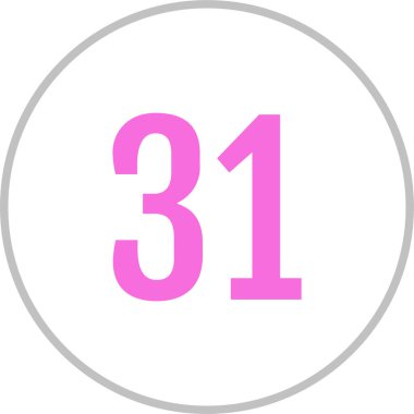 31 numaralı simge vektör illüstrasyonu