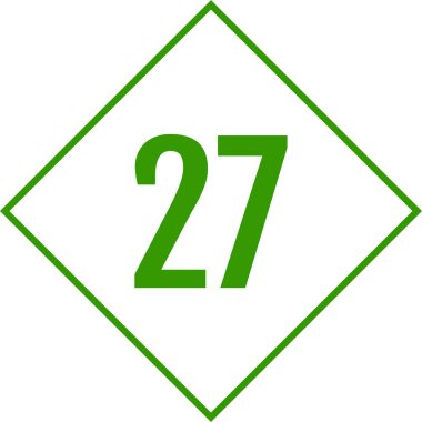 Number 27 icon. flat vector illustration
