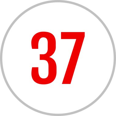 37 numaralı simge vektör illüstrasyonu