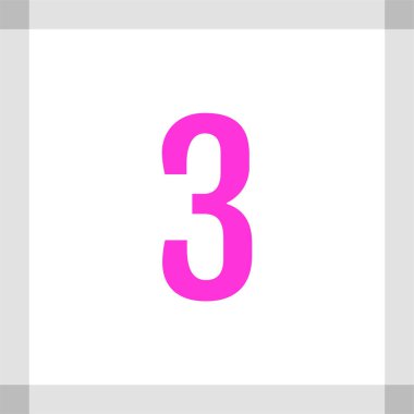  Sayısal işaret, üç numaralı matematik, basit web simgesi 