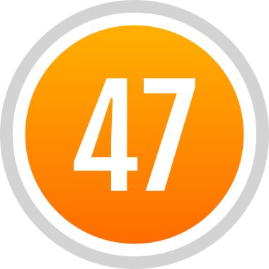 Number 47 icon. flat vector illustration