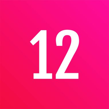 Number 12 icon. flat vector illustration