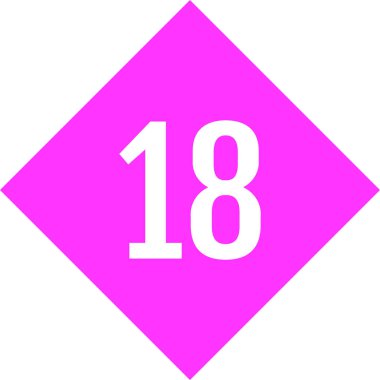 Number 18 icon. flat vector illustration