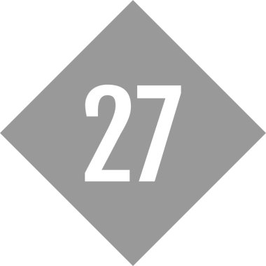 Number 27 icon. flat vector illustration