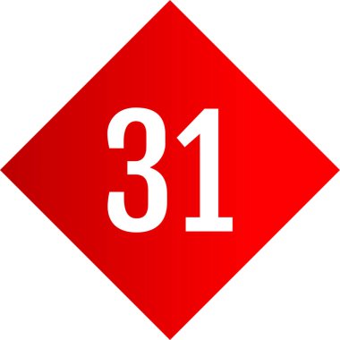 number 31, simple vector illustration 
