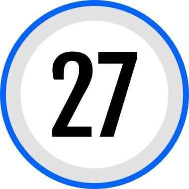 Number 27 icon. flat vector illustration