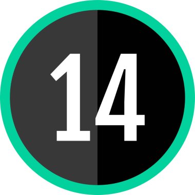 number 14 icon. flat vector illustration            