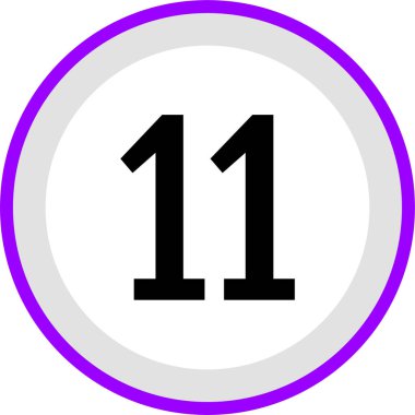 Number 11 icon. flat vector illustration