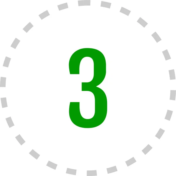 Zahlenzeichen Mathematik Nummer Drei Einfaches Websymbol — Stockvektor