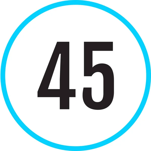 45番のアイコン 数平面ベクトル図 — ストックベクタ