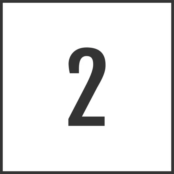 Ikona Číslo2 Čísla Ploché Vektorové Ilustrace — Stockový vektor