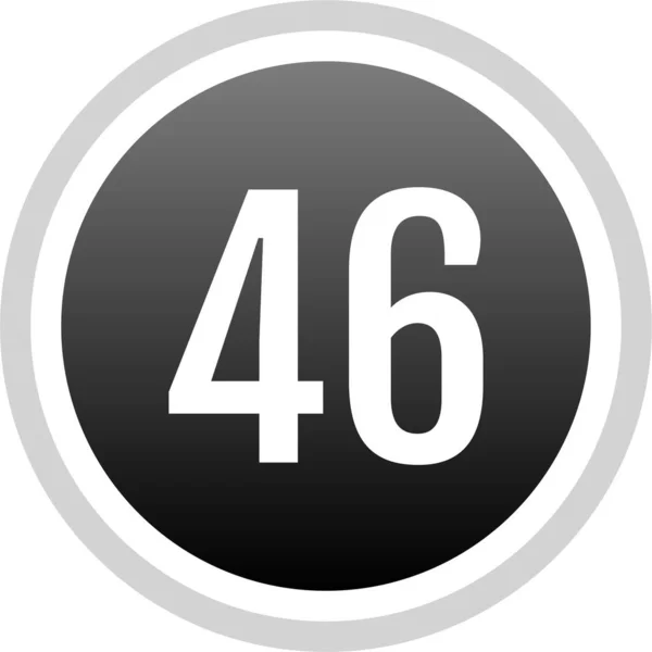 46番のアイコン 数平面ベクトル図 — ストックベクタ