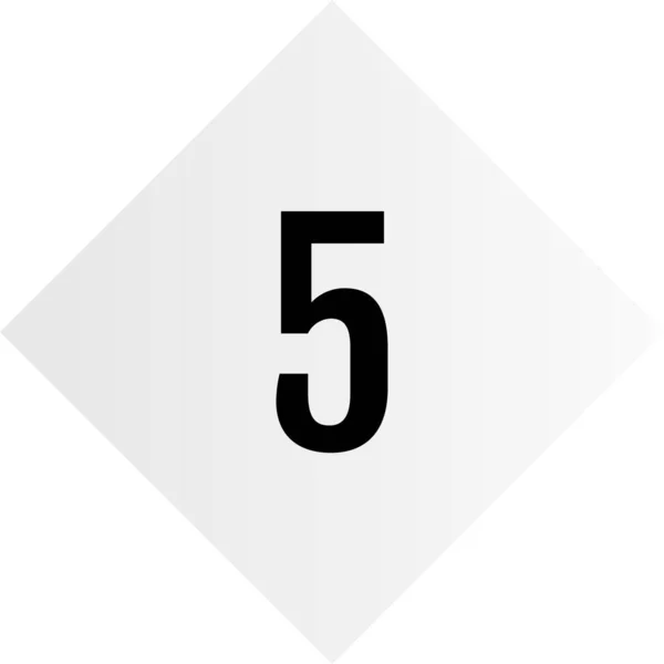Nummer Fem Ikonen Siffror Platt Vektor Illustration — Stock vektor